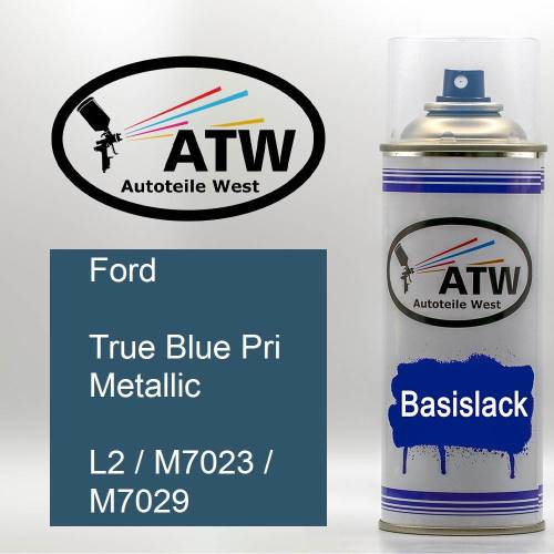 Ford, True Blue Pri Metallic, L2 / M7023 / M7029: 400ml Sprühdose, von ATW Autoteile West.
